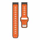 20mm Two Color Reverse Buckle Silicone Sports Watch Band(Orange Black) - 2