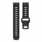 20mm Two Color Reverse Buckle Silicone Sports Watch Band(Black) - 2