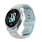 20mm Two Color Reverse Buckle Silicone Sports Watch Band(Light Brown Light Blue) - 1