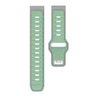 20mm Two Color Reverse Buckle Silicone Sports Watch Band(Light Green Grey) - 2
