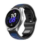 20mm Two Color Reverse Buckle Silicone Sports Watch Band(Midnight Blue Black) - 1