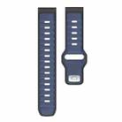 20mm Two Color Reverse Buckle Silicone Sports Watch Band(Midnight Blue Black) - 2