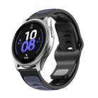 20mm Two Color Reverse Buckle Silicone Sports Watch Band(Midnight Color Black) - 1