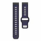 20mm Two Color Reverse Buckle Silicone Sports Watch Band(Midnight Color Black) - 2