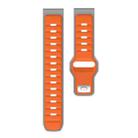 22mm Two Color Reverse Buckle Silicone Sports Watch Band(Orange Grey) - 2