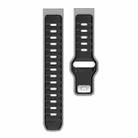 22mm Two Color Reverse Buckle Silicone Sports Watch Band(Black Grey) - 2
