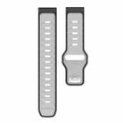 22mm Two Color Reverse Buckle Silicone Sports Watch Band(Grey Black) - 2