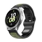 22mm Two Color Reverse Buckle Silicone Sports Watch Band(Army Green Black) - 1