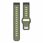 22mm Two Color Reverse Buckle Silicone Sports Watch Band(Army Green Black) - 2