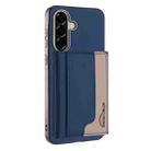 For Samsung Galaxy A36 Colour Matching Horizontal Magnetic Card Bag RFID MagSafe Phone Case(Dark Blue) - 1