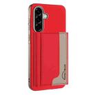 For Samsung Galaxy A55 Colour Matching Horizontal Magnetic Card Bag RFID MagSafe Phone Case(Red) - 1