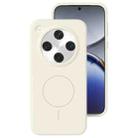 For OPPO Find X8 Pro Liquid Silicone Thin Circle MagSafe Phone Case(Antique White) - 1