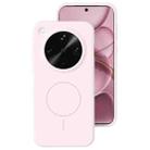 For OPPO Find X8 Ultra Liquid Silicone Thin Circle MagSafe Phone Case(Grey Pink) - 1