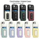 For iPhone 16e Sliding Card Holder Integrated Phone Case with Kickstand(Beige Blue) - 2