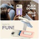 For iPhone 16e Sliding Card Holder Integrated Phone Case with Kickstand(Beige Purple) - 3
