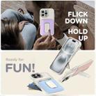 For iPhone 16 Pro Max Sliding Card Holder Integrated Phone Case with Kickstand(Black Green) - 3