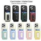 For iPhone 15 Pro Max Sliding Card Holder Integrated Phone Case with Kickstand(Black Gold) - 2