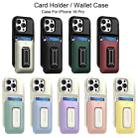 For iPhone 15 Pro Sliding Card Holder Integrated Phone Case with Kickstand(Beige Yellow) - 2
