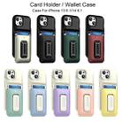 For iPhone 14 / 13 Sliding Card Holder Integrated Phone Case with Kickstand(Black Gold) - 2