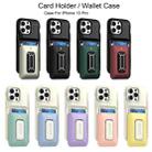 For iPhone 13 Pro Sliding Card Holder Integrated Phone Case with Kickstand(Beige Yellow) - 2