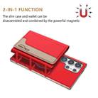 For Samsung Galaxy S25 Ultra 5G Colour Matching Horizontal Magnetic Card Bag RFID MagSafe Phone Case(Red) - 2