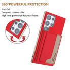 For Samsung Galaxy S25 Ultra 5G Colour Matching Horizontal Magnetic Card Bag RFID MagSafe Phone Case(Red) - 3
