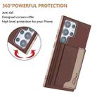 For Samsung Galaxy S25 Ultra 5G Colour Matching Horizontal Magnetic Card Bag RFID MagSafe Phone Case(Brown) - 3