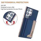 For Samsung Galaxy S25 Ultra 5G Colour Matching Horizontal Magnetic Card Bag RFID MagSafe Phone Case(Dark Blue) - 3