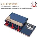 For Samsung Galaxy S23 Ultra 5G Colour Matching Horizontal Magnetic Card Bag RFID MagSafe Phone Case(Dark Blue) - 2