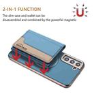 For Samsung Galaxy S21+ 5G Colour Matching Horizontal Magnetic Card Bag RFID MagSafe Phone Case(Baby Blue) - 2