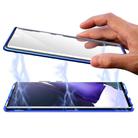 For Samsung Galaxy Note20 Shockproof Double-sided Tempered Glass Magnetic Attraction Case with Black Camera Lens Protector Cover(Blue) - 3