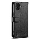 For iPhone 16 Plus ESEBLE E11 Colorful Litchi Pattern Zipper Wallet Leather Phone Case(Black) - 3