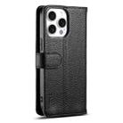 For iPhone 15 Pro ESEBLE E11 Colorful Litchi Pattern Zipper Wallet Leather Phone Case(Black) - 3