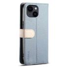 For iPhone 15 ESEBLE E11 Colorful Litchi Pattern Zipper Wallet Leather Phone Case(Sky Blue) - 3