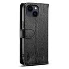 For iPhone 14 / 13 ESEBLE E11 Colorful Litchi Pattern Zipper Wallet Leather Phone Case(Black) - 3
