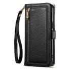 For iPhone 12 Pro Max ESEBLE E11 Colorful Litchi Pattern Zipper Wallet Leather Phone Case(Black) - 2