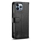 For iPhone 12 Pro Max ESEBLE E11 Colorful Litchi Pattern Zipper Wallet Leather Phone Case(Black) - 3