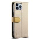 For iPhone 12 Pro Max ESEBLE E11 Colorful Litchi Pattern Zipper Wallet Leather Phone Case(Khaki) - 3
