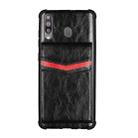 For Samsung Galaxy A20s Flip Card Bag Copper Buckle TPU + PU Leather Back Cover Shockproof Case with Card Slots & Photo Frame(Black) - 1