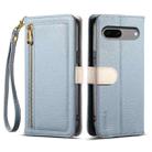 For Google Pixel 8a ESEBLE E11 Colorful Litchi Pattern Zipper Wallet Leather Phone Case(Sky Blue) - 1