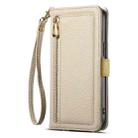 For Google Pixel 6a ESEBLE E11 Colorful Litchi Pattern Zipper Wallet Leather Phone Case(Khaki) - 2