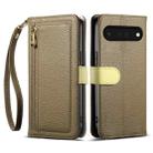 For Google Pixel 6 ESEBLE E11 Colorful Litchi Pattern Zipper Wallet Leather Phone Case(Amber Brown) - 1