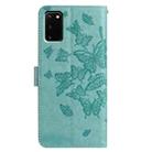 For Samsung Galaxy S20 Butterfly Flutter Pattern Embossed Leather Phone Case(Green) - 3