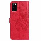 For Samsung Galaxy S20 Butterfly Flutter Pattern Embossed Leather Phone Case(Red) - 3