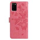For Samsung Galaxy S20 Butterfly Flutter Pattern Embossed Leather Phone Case(Rose Red) - 3