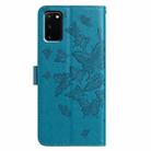 For Samsung Galaxy S20 Butterfly Flutter Pattern Embossed Leather Phone Case(Blue) - 3
