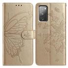 For Samsung Galaxy S20 FE Butterfly Flutter Pattern Embossed Leather Phone Case(Gold) - 1