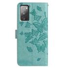 For Samsung Galaxy S20 FE Butterfly Flutter Pattern Embossed Leather Phone Case(Green) - 3