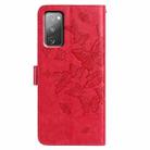 For Samsung Galaxy S20 FE Butterfly Flutter Pattern Embossed Leather Phone Case(Red) - 3