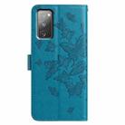 For Samsung Galaxy S20 FE Butterfly Flutter Pattern Embossed Leather Phone Case(Blue) - 3